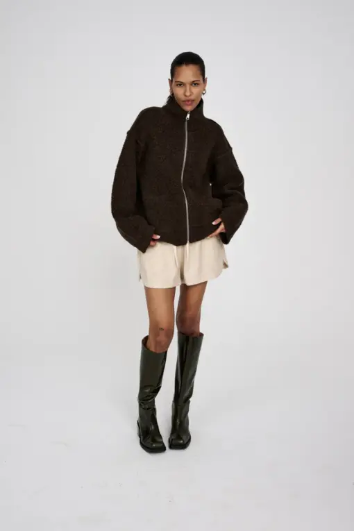 Rabens Saloner - Sigal Knit Jacket, Dark brown - Billede 5