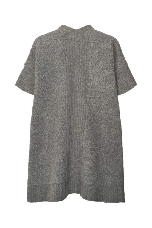 Rabens Saloner - Dorris Knit Cape, Grey melange - Billede 6