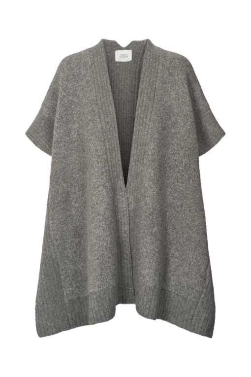 Rabens Saloner - Dorris Knit Cape, Grey melange - Billede 7