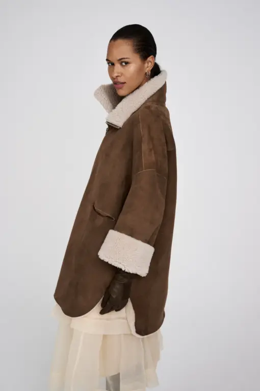 Rabens Saloner - Ejsa Shearling Coat, Dark brown - Billede 2
