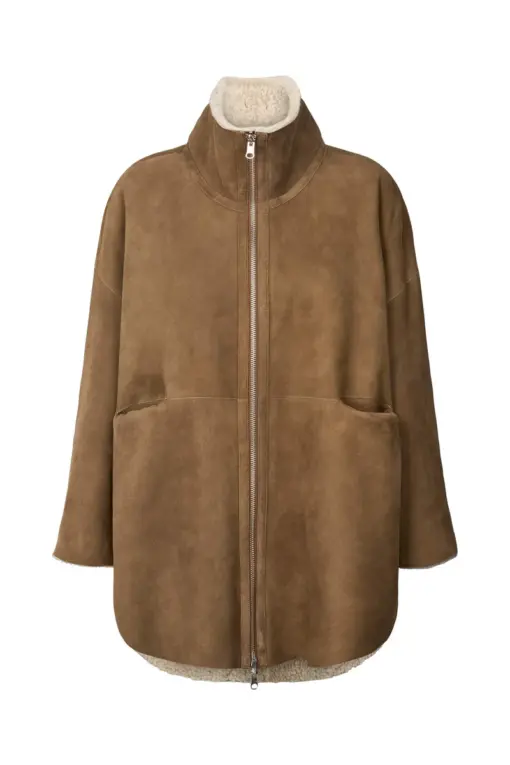 Rabens Saloner - Ejsa Shearling Coat, Dark brown - Billede 12