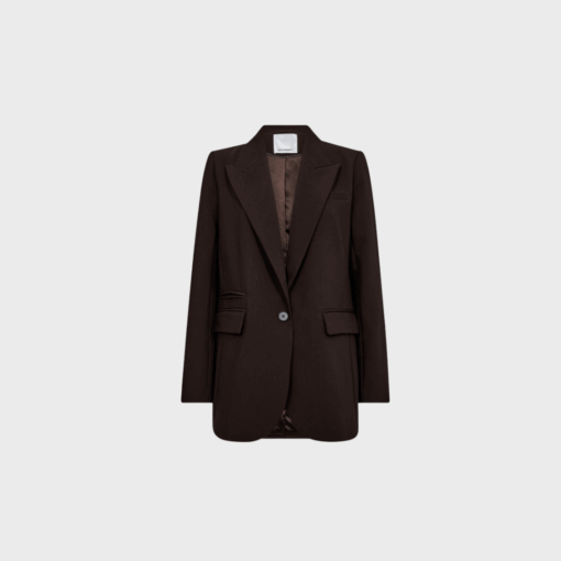 Co’Couture – Volacc Single Oversize Blazer (Dark Brown) | Klassisk & Oversize | Fri Fragt