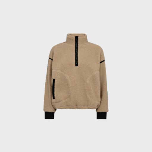 Co’Couture – MadinCC Fleece Anorak (Sand) | Blød Fleecelayer | Fri Fragt