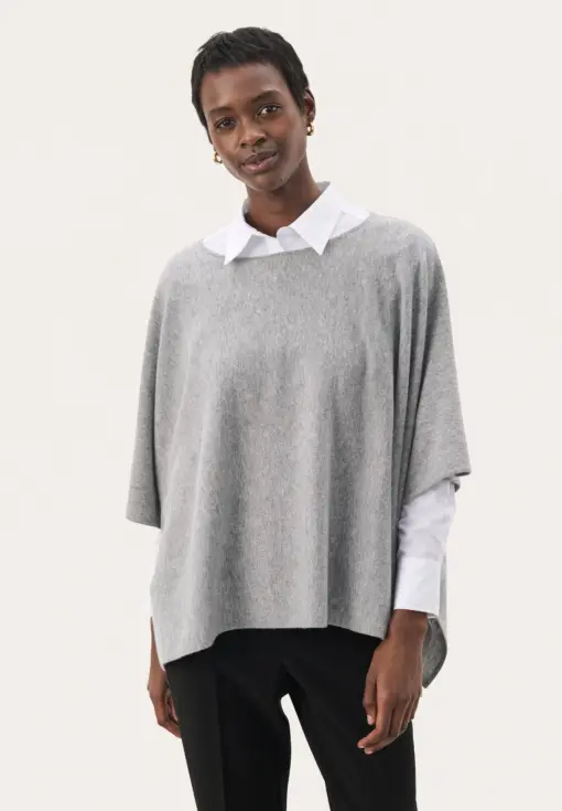 Part Two – Tilanna Poncho Cape, Grå - Billede 4