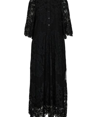 Alternative view of Haute L’Amitié – Curvey Lace Hem Placket Dress – Sort