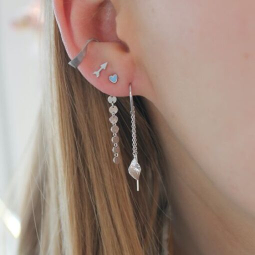 Stine A - Petit Love Heart, Light Blue Enamel Silver - Billede 2