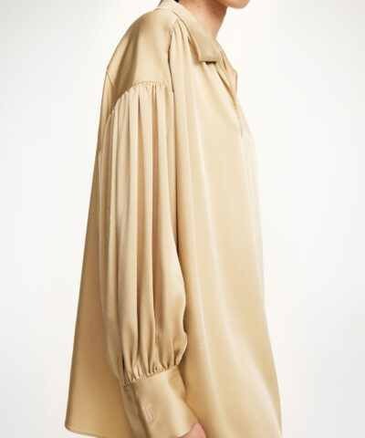 Alternative view of By Malene Birger – Leonora Satin Bluse - Old Beige