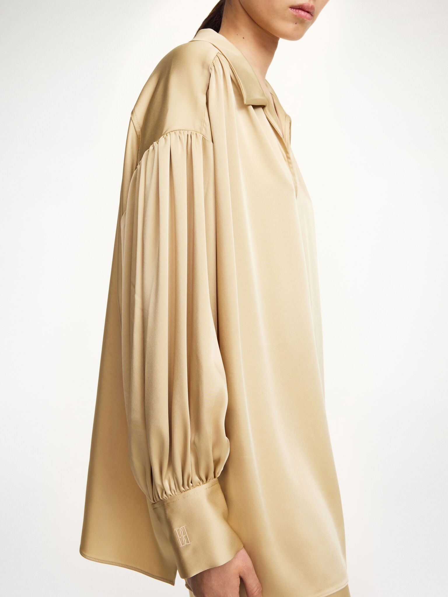 By Malene Birger – Leonora Satin Bluse - Old Beige - Billede 2