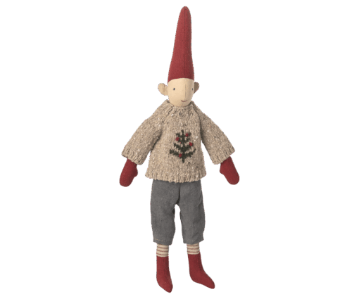 Maileg – Nisse Dreng – Bukser Og Strikket Sweater – Str. 2 - Billede 2