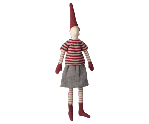 Maileg – Nisse Pige – Nederdel Og Strikket Sweater – Str. 3 - Billede 2