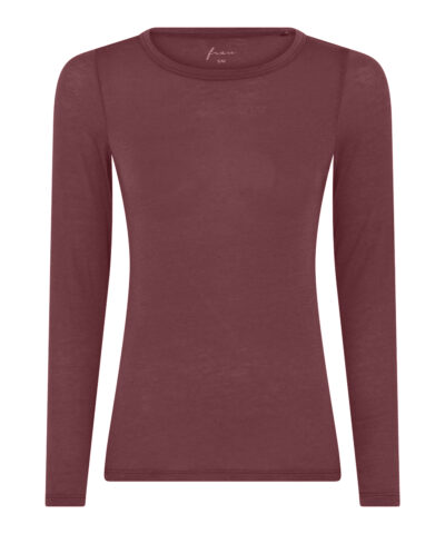 Alternative view of Frau – Lucca Cashmere Is o-neck Top, Red Mahogany