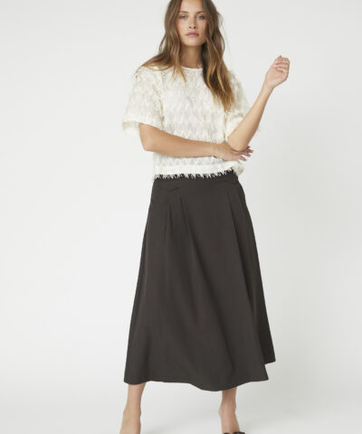 Alternative view of Co'Couture – LunaCC Pocket Pleat Nederdel - Mørkebrun