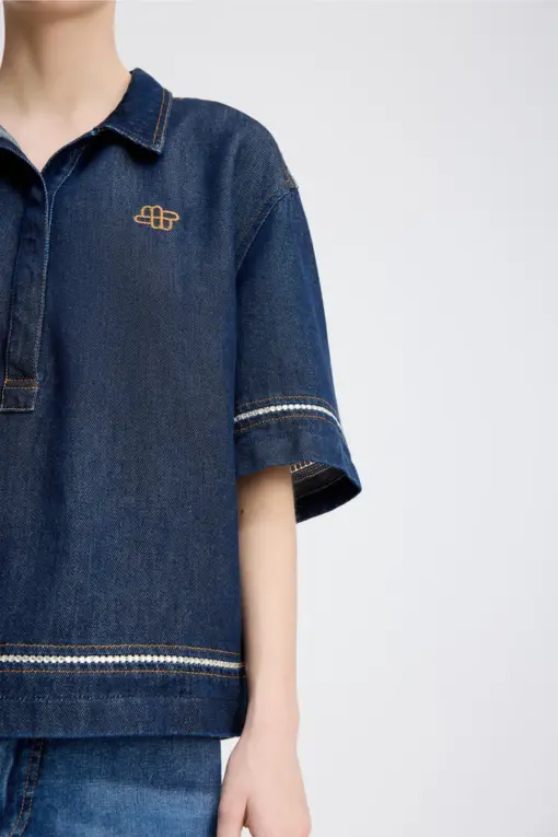 Munthe - Rappa Bluse - Denim - Billede 4