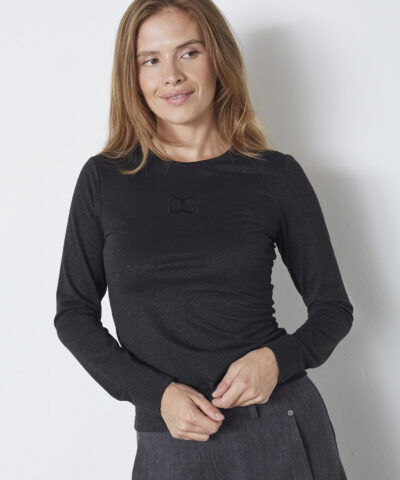 Alternative view of Co'Couture – MannyCC Lurex Emb Tee - Sort