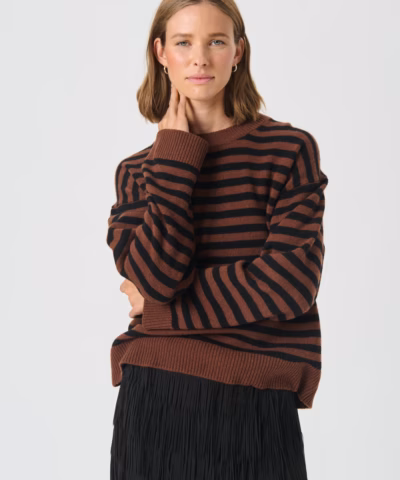 Alternative view of Part Two - Vinas Pullover - Brown Striped