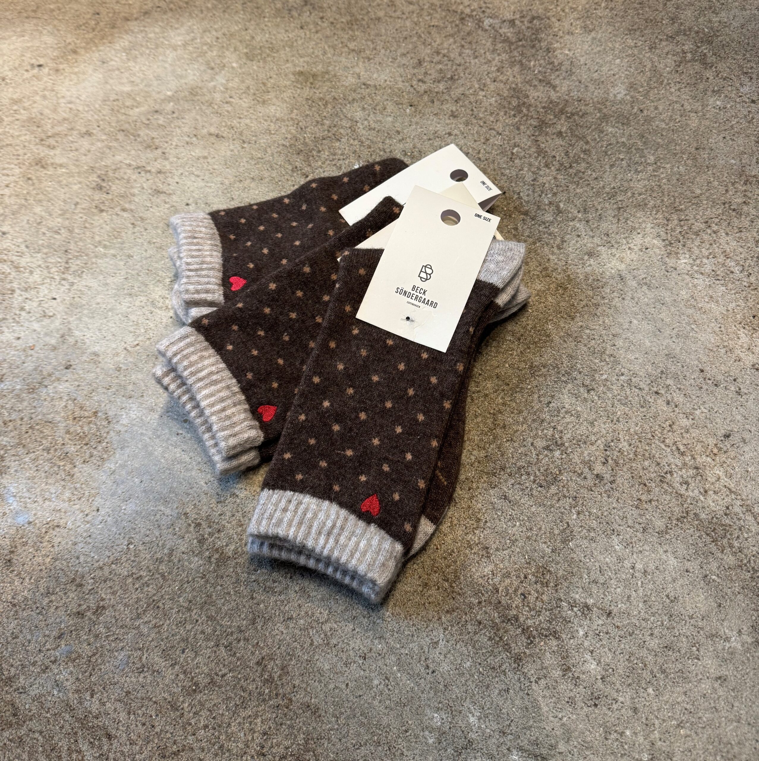 Beck Söndergaard - Dotted Wola Sock - Pine Bark - Billede 2