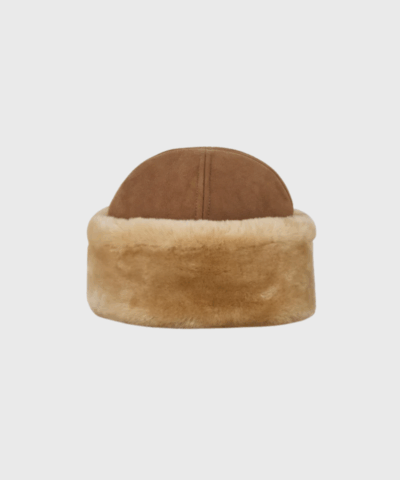 Doa Shearling Hat – Varm lammelæderhat | Emperador Brown