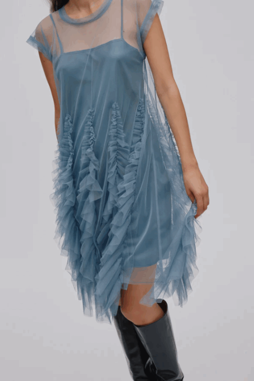 Rabens Saloner - Ghita Frilly Tulle Dress - Lyseblå - Billede 2
