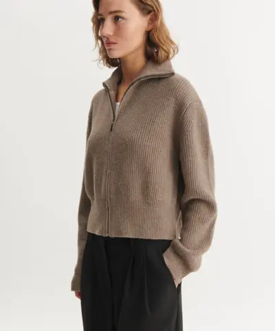 Alternative view of Basic Apparel – Cady Zip Cardigan – Sky Captain