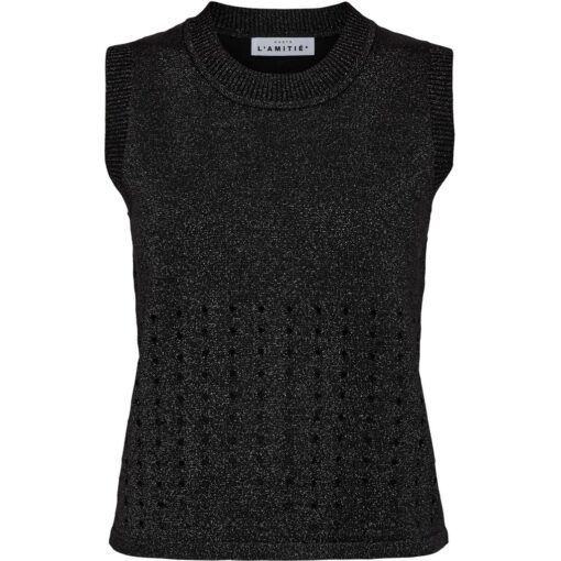 Haute L’Amitié - Hole Lurex, Knit Top - Sort - Billede 2