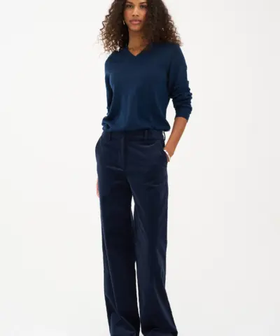 Alternative view of IVY Copenhagen – Alice Wide Cord Pant – Deep Navy Blue