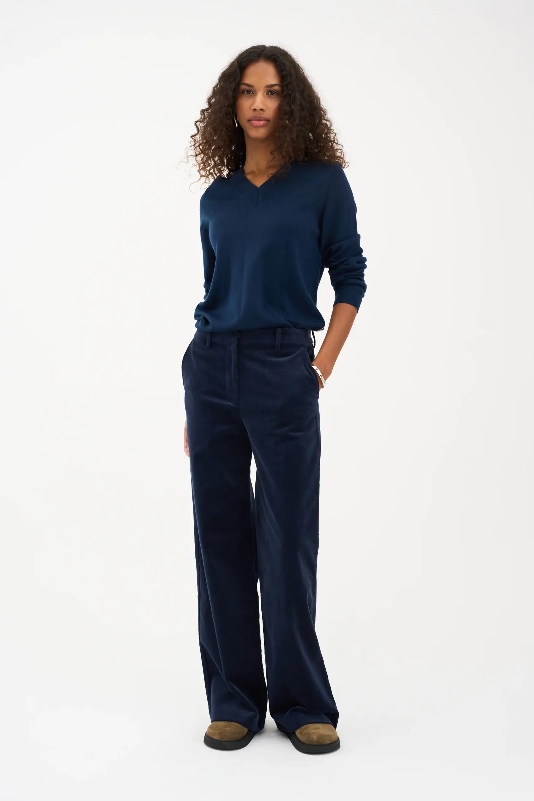 IVY Copenhagen – Alice Wide Cord Pant – Deep Navy Blue - Billede 2