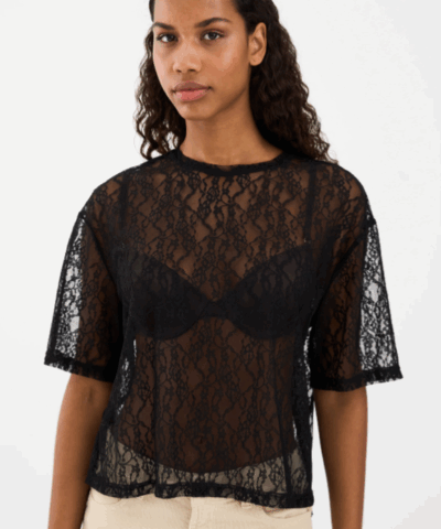 Alternative view of IVY - Lara Lace T-shirt - Sort