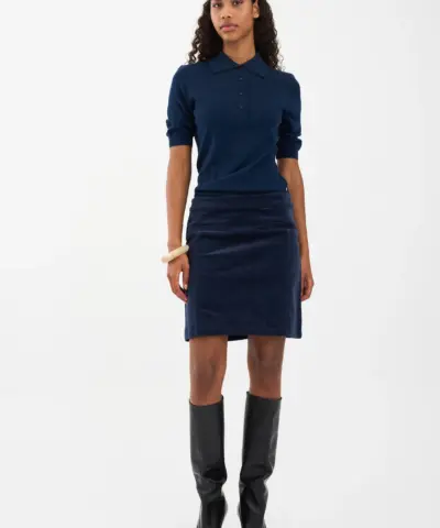 Alternative view of IVY Copenhagen – Sign Cord Mini Skirt – Deep Navy Blue