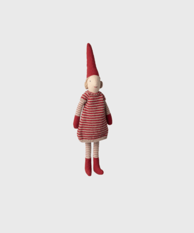 Maileg - Nisse Pige, str. 1, Strikket Kjole - Rød