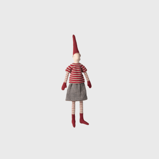 Maileg Pixy Nissepige Str. 3 – Nederdel & Strikket Sweater | Klassisk Julepynt
