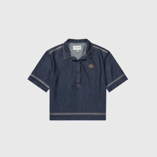 MUNTHE Rappa Top – Blue | Elegant Sommertop | Merci-Give