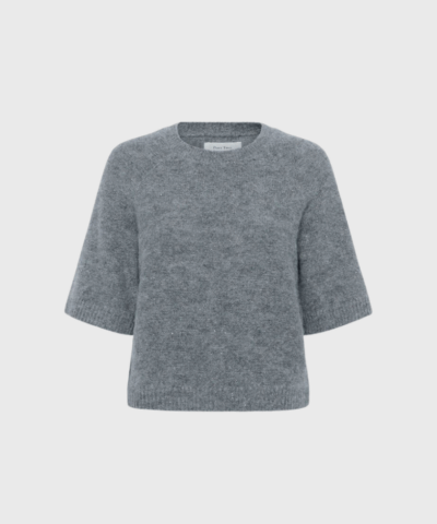 UresaPW PU – Strikket Pullover i Uld og Alpaka | Medium Grey Melange | Merci-Give