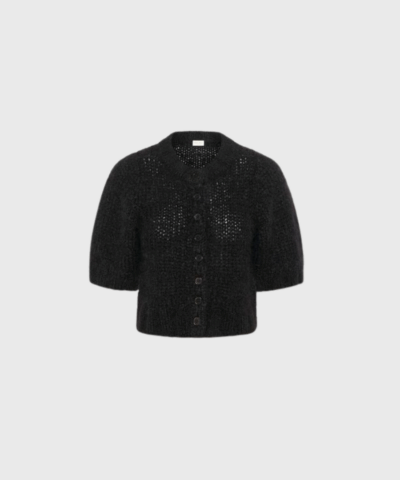VernonaPW Cardigan – Sort Strik med Korte Ærmer | Part Two | Merci-Give