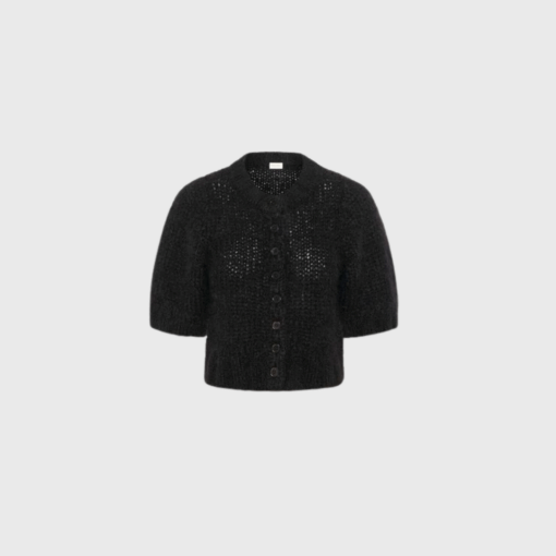 VernonaPW Cardigan – Sort Strik med Korte Ærmer | Part Two | Merci-Give