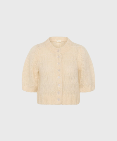 VernonaPW Cardigan – Kortærmet Strik i White | Part Two | Merci-Give