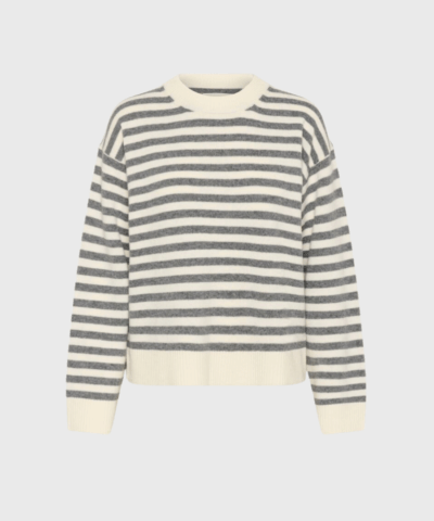 Vinas Pullover – Hvid/Grå Stribet Strik | Part Two | Merci