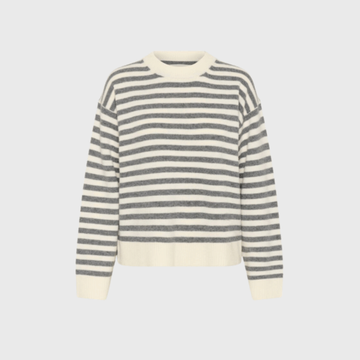 Vinas Pullover – Hvid/Grå Stribet Strik | Part Two | Merci