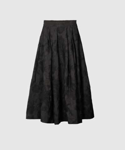 Clipped Jacquard Full Skirt – Pirate Black | Rabens Saloner