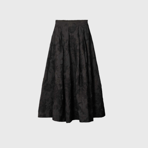 Clipped Jacquard Full Skirt – Pirate Black | Rabens Saloner