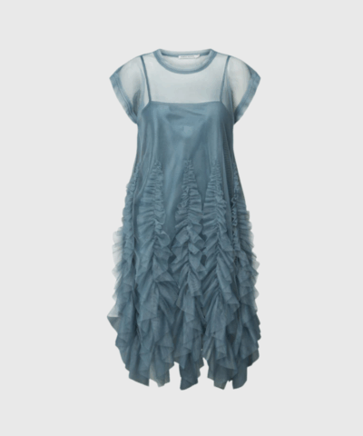 Frilly Tulle Dress – Dusty Blue | Rabens Saloner