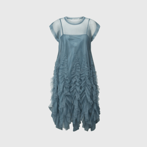 Frilly Tulle Dress – Dusty Blue | Rabens Saloner