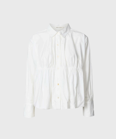 Poplin Puffed Hem Shirt – White | Rabens Saloner