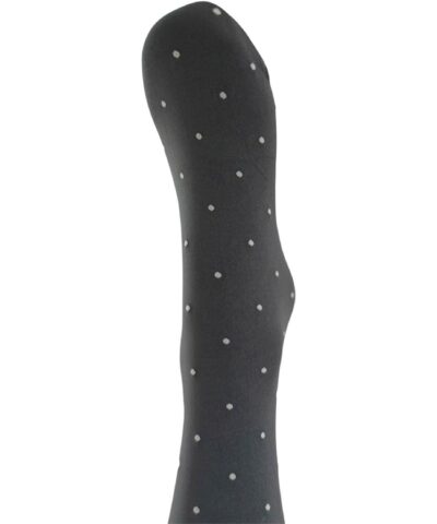 Alternative view of A MOÌ - Agnes Knee High Sock – Dark Grey w. Off White Dot