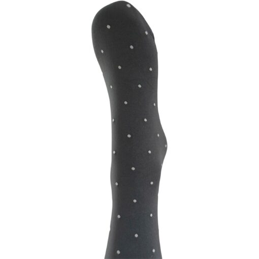 A MOÌ - Agnes Knee High Sock – Dark Grey w. Off White Dot - Billede 2