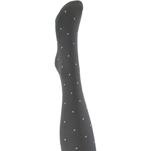 A MOÌ - Agnes Tights – Dark Grey w. Off White Dot  - Billede 3
