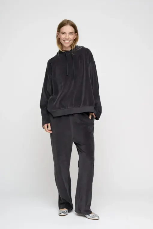 Moshi Moshi Mind – Cosmos Hoodie Velvet - Dark Grey - Billede 5