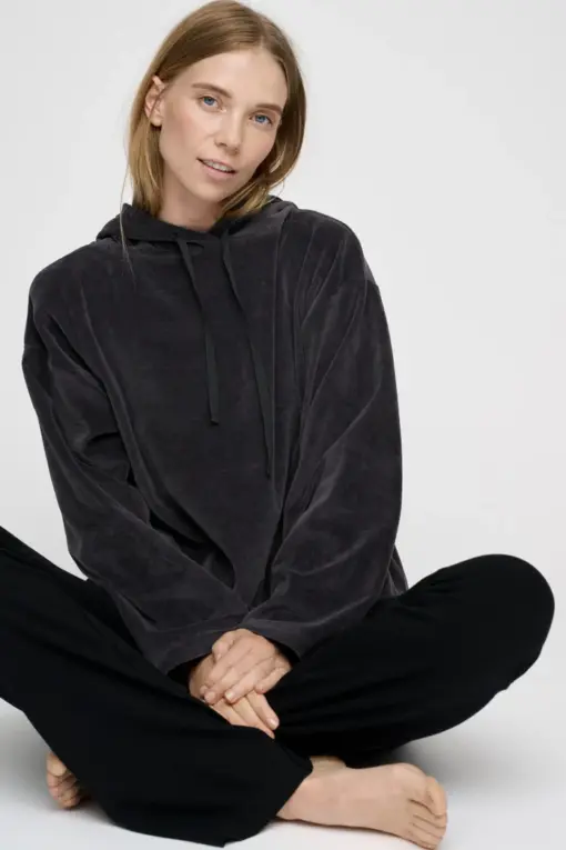 Moshi Moshi Mind – Cosmos Hoodie Velvet - Dark Grey - Billede 4