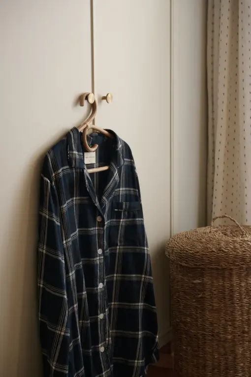 Moshi Moshi Mind – Juno Shirt Check - Dark Navy - Billede 3