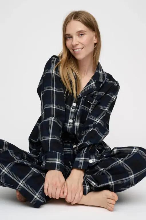 Moshi Moshi Mind – Juno Shirt Check - Dark Navy - Billede 2