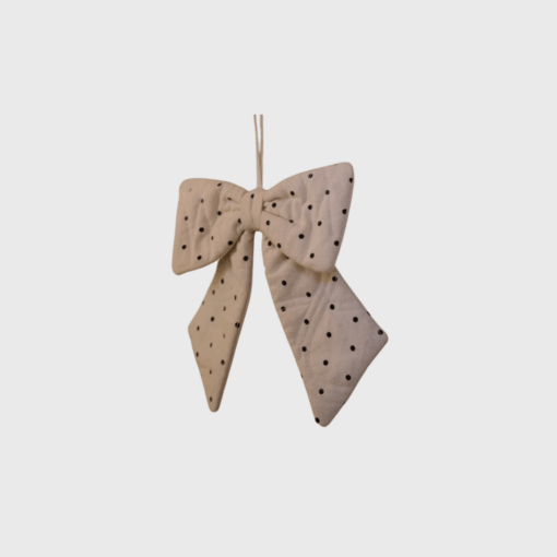 Moshi Moshi Mind Dotted Christmas Bow – Ecru/Black Dots | Merci-Give